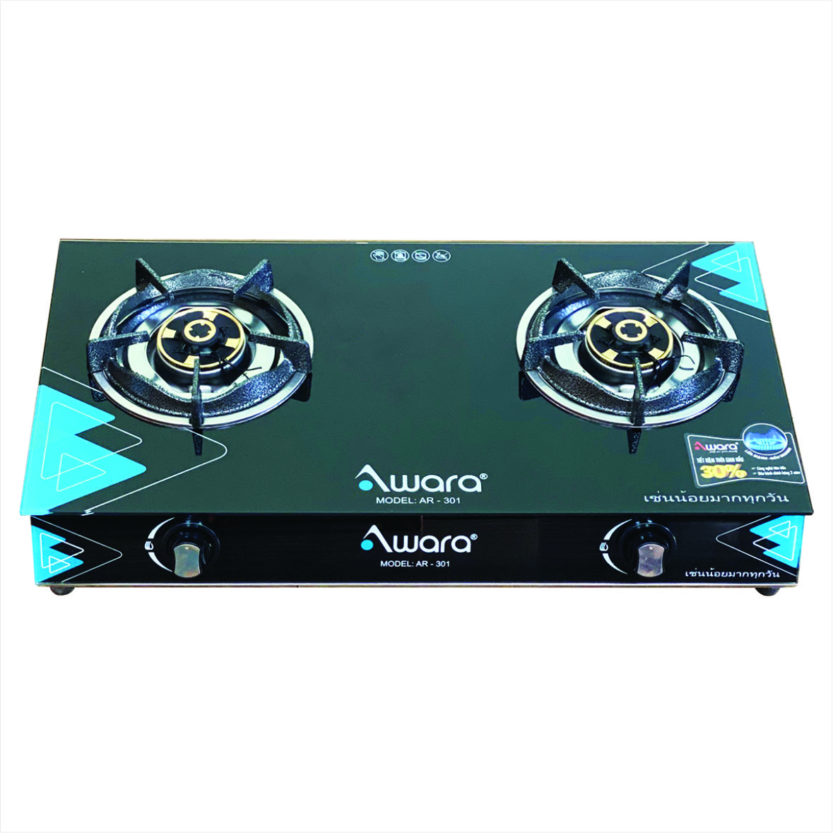Bếp gas đôi dương kính AWARA AR-301